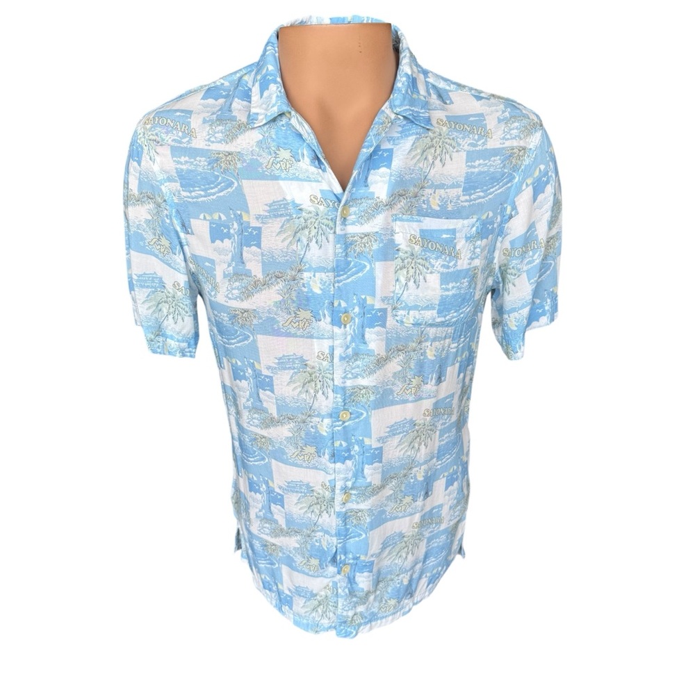 All Saints Men’s Button Shirt Viscose “Sayonara” Asian Theme Size Small
